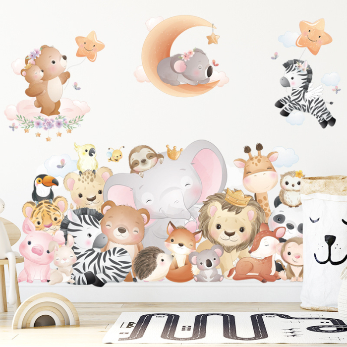 Sticker Autocolant Perete Copii, Animalele Junglei, 60x90 cm [3]
