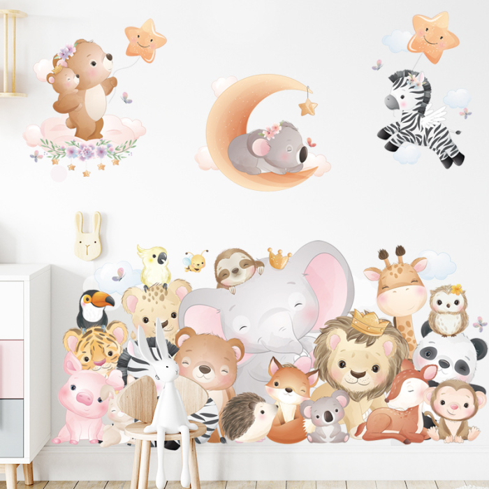 Sticker Autocolant Perete Copii, Animalele Junglei, 60x90 cm [4]