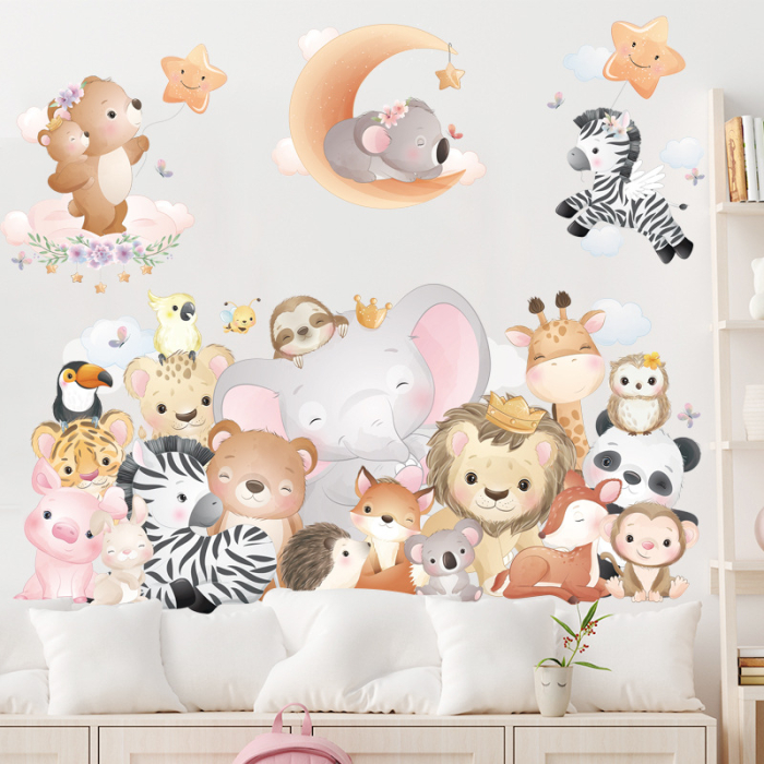 Sticker Autocolant Perete Copii, Animalele Junglei, 60x90 cm [5]