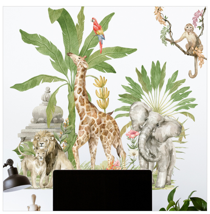 Sticker Autocolant Perete Copii, Animalele Junglei, Safari, 60x90 cm [3]