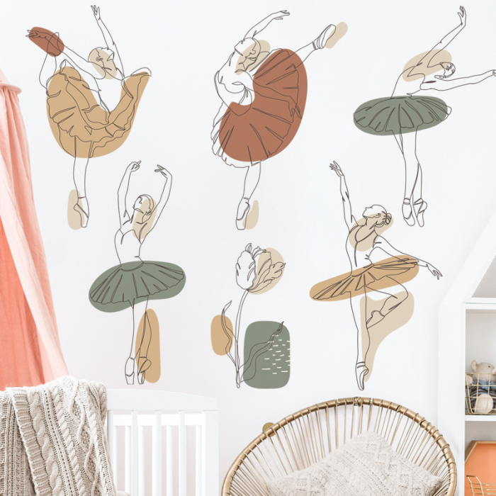 Sticker Autocolant Perete Copii, Balerine, 100x120 cm, Aida HER® [4]