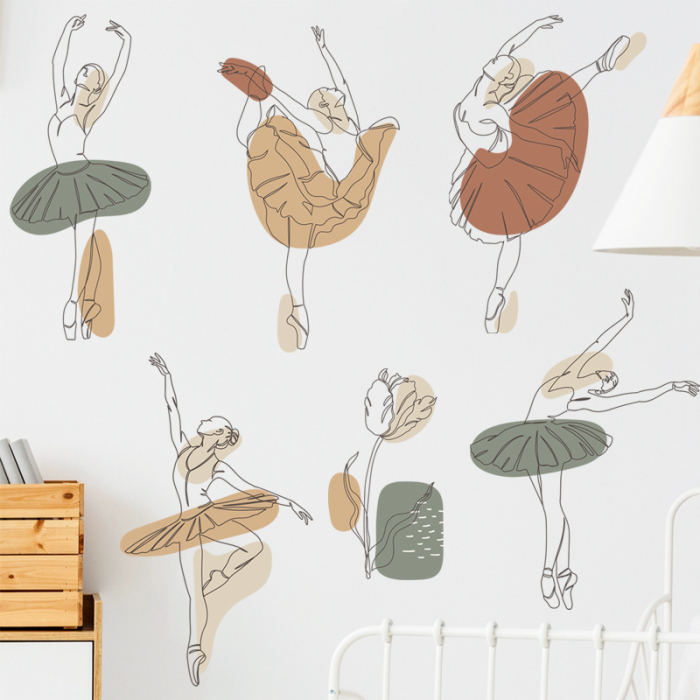 Sticker Autocolant Perete Copii, Balerine, 100x120 cm, Aida HER® [3]