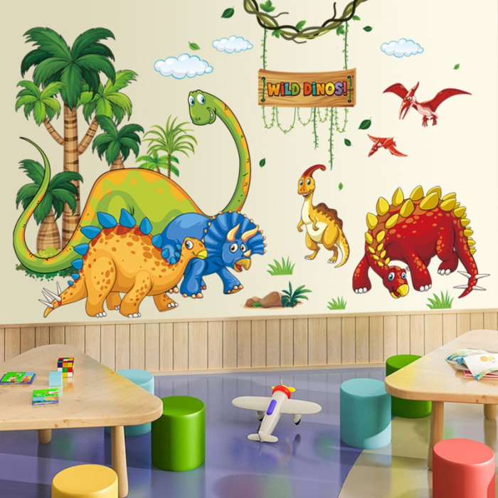 Sticker Autocolant Perete Copii, Lumea Dinozaurilor, 75x105 cm, Aida HER® [4]