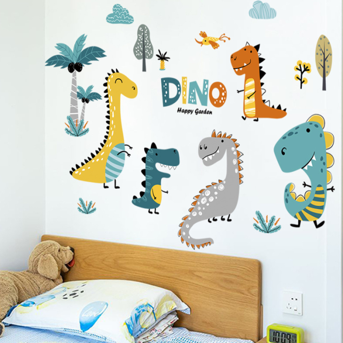 Sticker Autocolant Perete Copii, Lumea Micilor Dinozauri, 80x115 cm, Aida HER® [5]