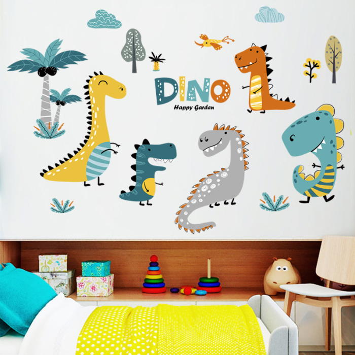 Sticker Autocolant Perete Copii, Lumea Micilor Dinozauri, 80x115 cm, Aida HER® [3]