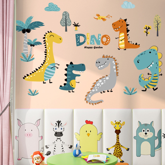 Sticker Autocolant Perete Copii, Lumea Micilor Dinozauri, 80x115 cm, Aida HER® [4]