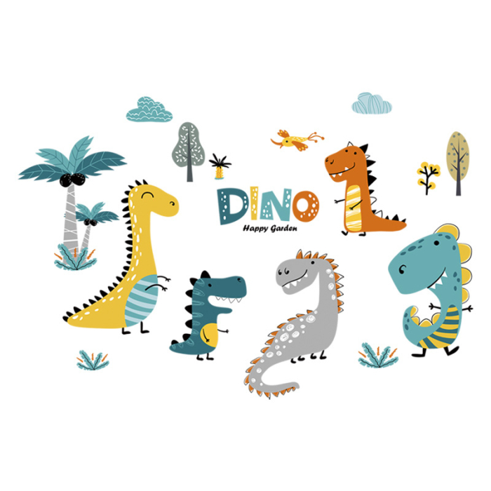 Sticker Autocolant Perete Copii, Lumea Micilor Dinozauri, 80x115 cm, Aida HER® [1]