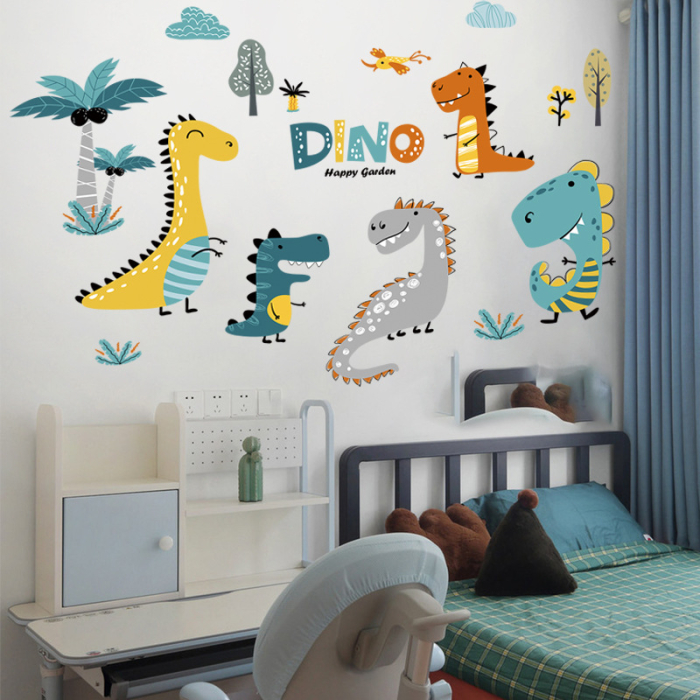 Sticker Autocolant Perete Copii, Lumea Micilor Dinozauri, 80x115 cm, Aida HER® [2]