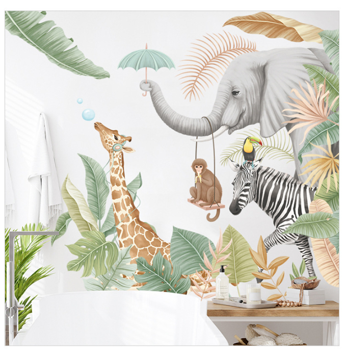 Sticker Autocolant Perete Copii, Safari, Animalele Junglei, 60x90 cm [2]