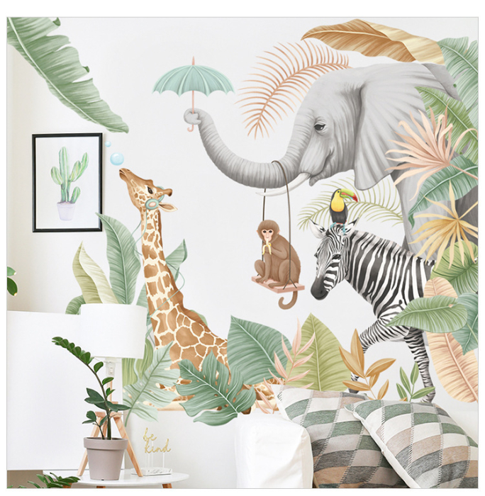 Sticker Autocolant Perete Copii, Safari, Animalele Junglei, 60x90 cm [3]