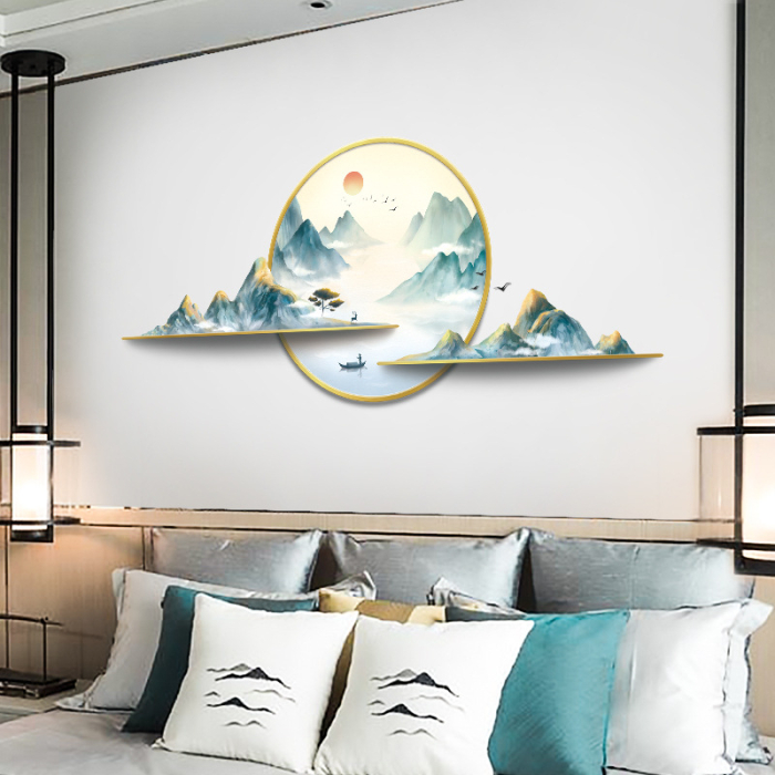 Sticker Autocolant Perete, Peisaj Montan, Lac, Pasari, Munti, 60x135 cm, Aida HER® [2]