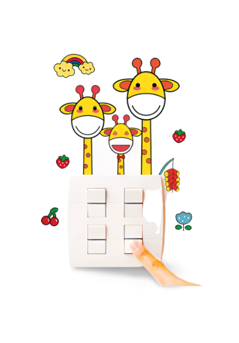 Sticker pentru Intrerupator/Priza, Autocolant Copii, Girafe, 12x12 cm [5]