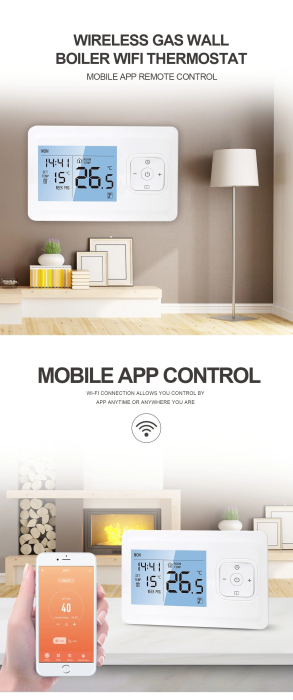 Termostat Inteligent Centrala Smart, WIFI, Control prin Aplicatia Tuya, Wireless, Fara Fir, Control Vocal Google Home si Alexa, Aida HER® [4]