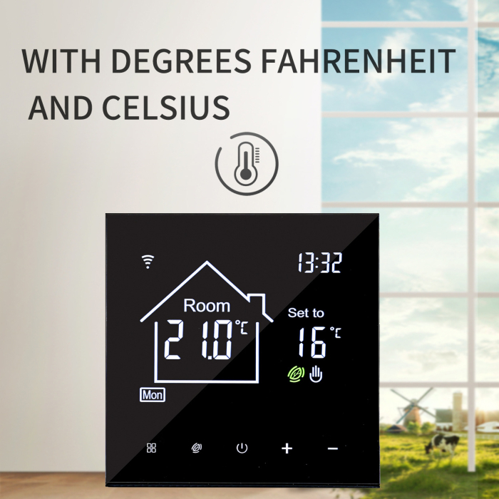 Termostat Inteligent Centrala, Smart, WIFI, Control prin Aplicatia Tuya, Wireless, Prindere in Doza de Perete, Control Vocal Google Home, Alexa [3]