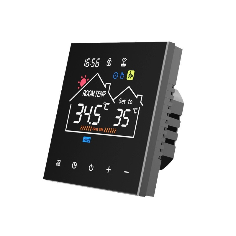 Termostat Inteligent pentru Centrală, Smart WIFI cu Display LCD, Control prin Aplicație Mobilă și Vocal (Alexa, Tuya, SmartLife), Programabil, Prindere în Doza de Perete [3]