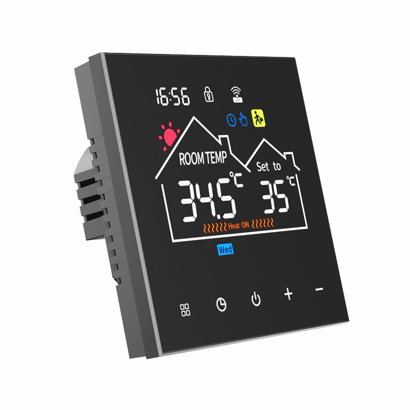 Termostat Inteligent pentru Centrală, Smart WIFI cu Display LCD, Control prin Aplicație Mobilă și Vocal (Alexa, Tuya, SmartLife), Programabil, Prindere în Doza de Perete [2]
