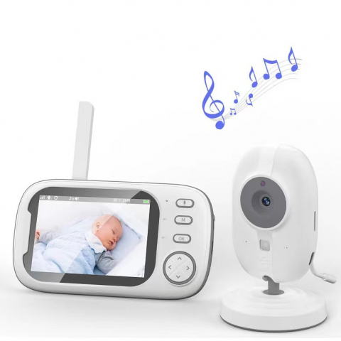 Monitorizare bebelusi - Baby Monitor Audio-Video pentru Supraveghere Bebe, Night Vision, Wireless, Ecran HD LCD 3.5", Senzor de Temperatura, Cantece de Leagan, Comunicare Bidirectionala