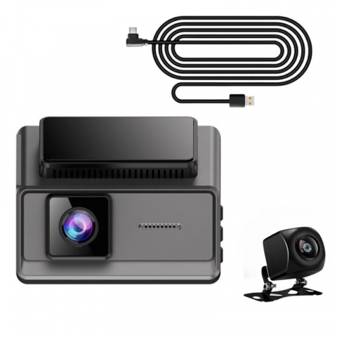 Camera Auto DVR Duala, 1080P, Dashcam Full HD, Ecran LCD 3.16 Inch, Parking Monitor, 140°i, Night Vision + Camera Spate HD, 720P [1]