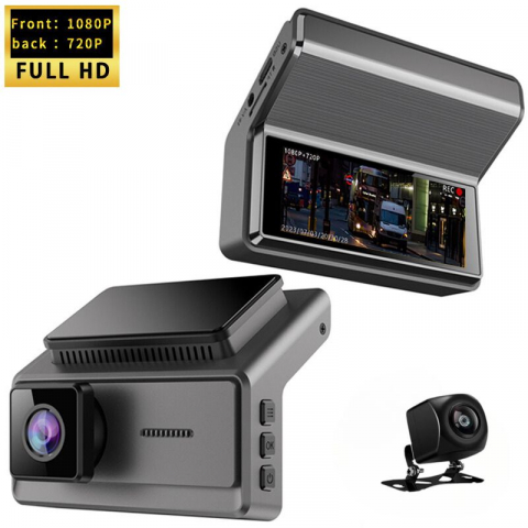 Auto - Camera Auto DVR Duala, 1080P, Dashcam Full HD, Ecran LCD 3.16 Inch, Parking Monitor, 140°i, Night Vision + Camera Spate HD, 720P