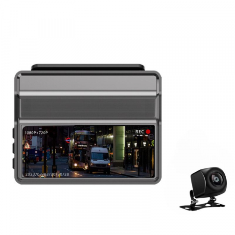 Camera Auto DVR Duala, 1080P, Dashcam Full HD, Ecran LCD 3.16 Inch, Parking Monitor, 140°i, Night Vision + Camera Spate HD, 720P [4]