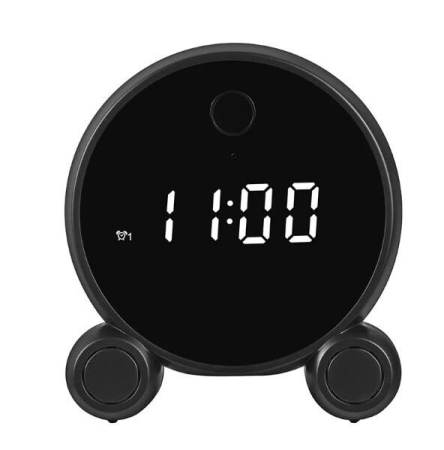 Dispozitive Smart - Camera Spion Ascunsa in Ceas Desteptator, Dispozitiv spionaj Wi-FI, HD 1080P, Night Vision, Transmitere Live, Senzor de Miscare, Negru