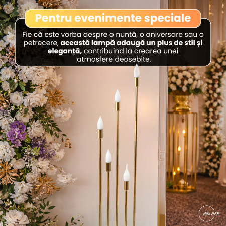Lampa Electrica cu 5 Becuri Led pentru Evenimente, Auriu [2]