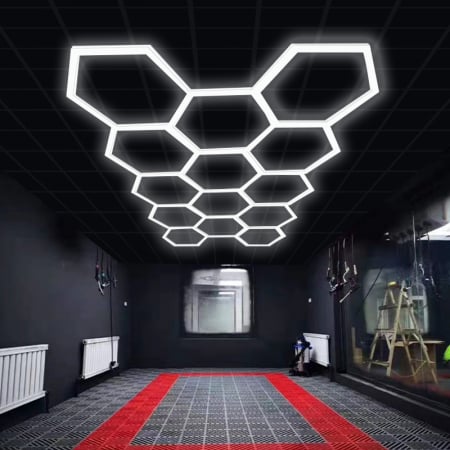 Lampa LED cu 14 Hexagoane tip Fagure, 520W, 4070x2390 mm, 6500K, Modulara [2]
