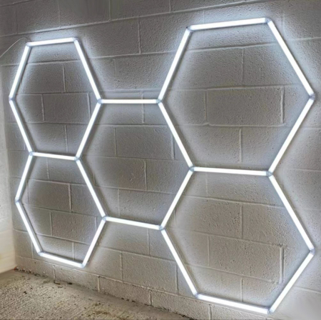 Lampa LED cu 5 Hexagoane tip Fagure, Honeycomb, 168W, 2444x1707 mm, 6500K, Modulara [1]