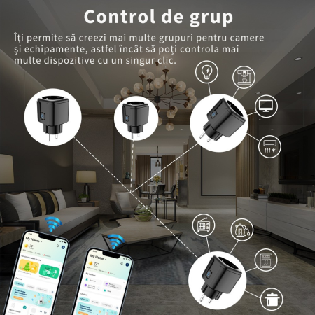 Priză Inteligentă Smart WiFi 20A – Control Vocal și Monitorizare Consum [5]