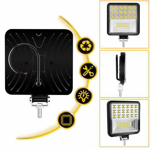 Proiector Auto 126W, 6000K, Off-Road, ATV, Camion, Utilaj, 12V-30V, Waterproof [2]