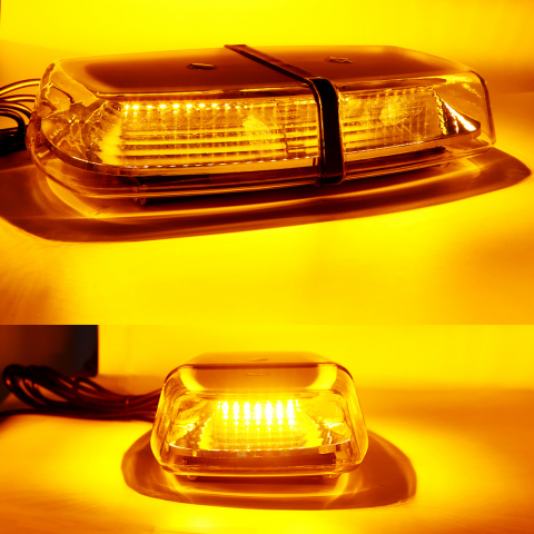 Auto - Rampa Avertizare LED, Lampa Girofar Stroboscop 72W, 12V-24V, 16 Moduri, Fixare Magnetica, Alimentare la Bricheta