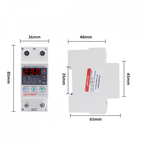 Releu Digital Monofazic cu Protectie la Suprasarcina si Supratensiune, Afisaj LED, Reglabil, 40A [3]