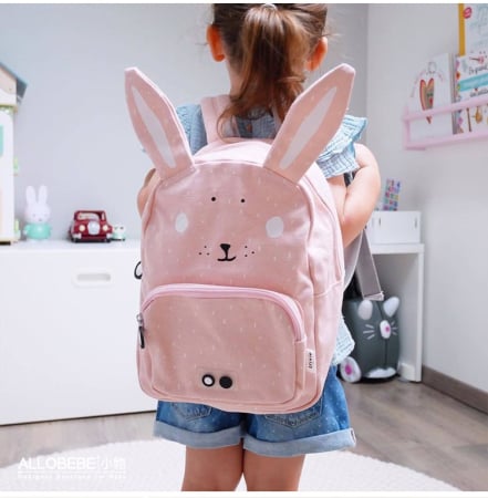 Ghiozdane Copii - Rucsac Copii Gradinita, Prescolari, Model Iepure, Bretele Reglabile, Prindere de Siguranta la Piept, Roz