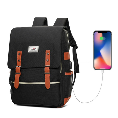 Genti laptop - Rucsac Multifunctional cu Port de Incarcare USB, Impermeabil, Compartiment Laptop 15.6", Casual, Multiple Compartimente, Negru