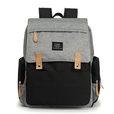 Jucarii, Copii, Mami & Bebe - Rucsac pentru Mamici, Bebelusi si Copii, Multifunctional, Impermeabil, Prindere Carucior / Troler, Gri-Negru
