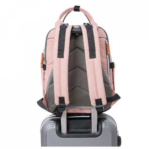 Rucsac pentru Mamici, Bebelusi si Copii, Multifunctional, Impermeabil, Prindere Carucior / Troler, Roz [1]