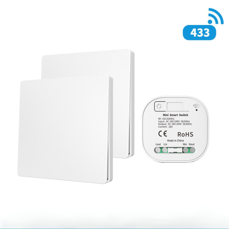 Electrice & Smart Home - Set 2 Întrerupătoare Cinetice + Controller RF433 – Cap-Scară Wireless