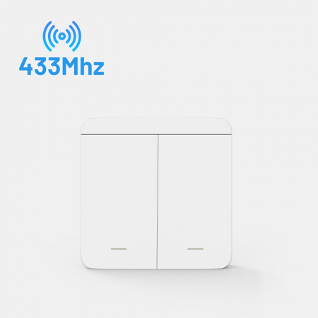 Set 2 Întrerupătoare Duble Fără Fir cu Revenire și 2 Controllere Wireless RF, Cap-Scară, Control Lumini și Aparate, Alb [5]