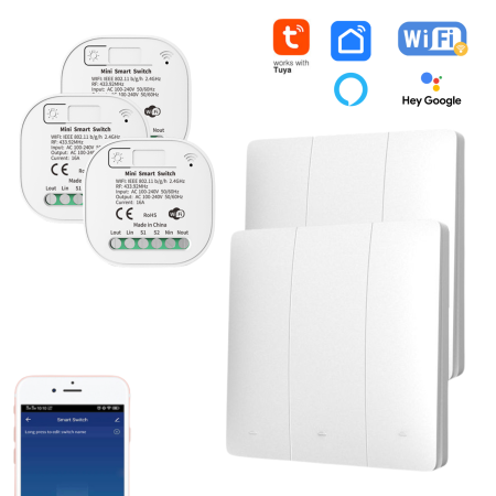 Electrice & Smart Home - set-2-întrerupătoare-triple-cinetice-fara-fir-3-controllere-wi-fi-smart-home