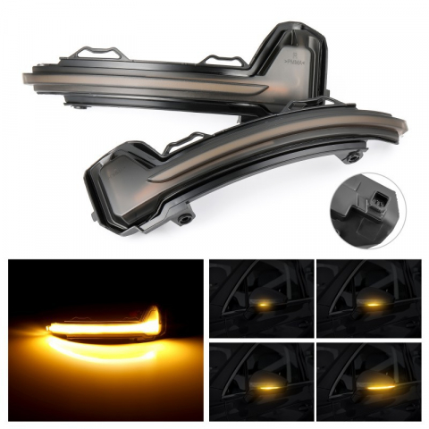 Set 2 Semnalizari Dinamice Full LED Oglinda Exterioara Volkswagen Tiguan MK2, Touareg MK3, Canbus, Secventiala Progresiva [3]