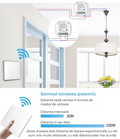 set întrerupător dublu cinetic fără fir cu 2 controllere smart Wi-Fi pentru controlul luminilor și aparatelor prin aplicație mobilă [4]