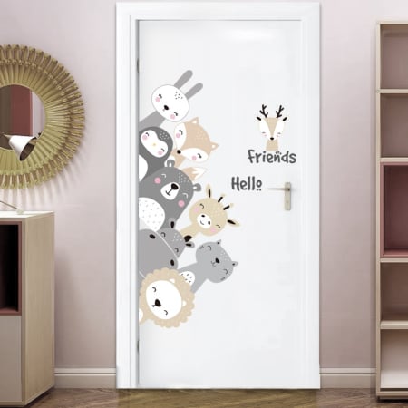 Sticker Autocolant Copii, Animale Zambitoare, Hello Friends, 58x79 cm, Aida HER® [3]