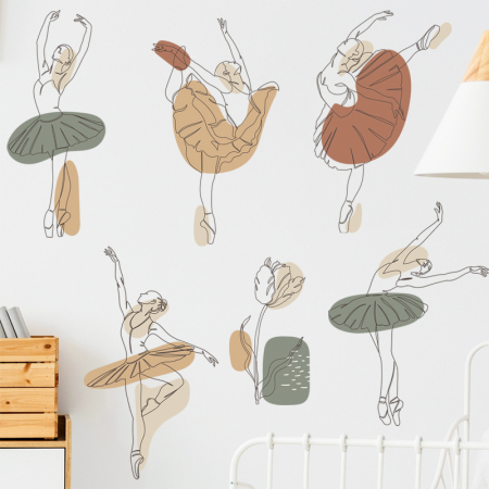 Sticker Autocolant Perete Copii, Balerine, 100x120 cm, Aida HER® [2]