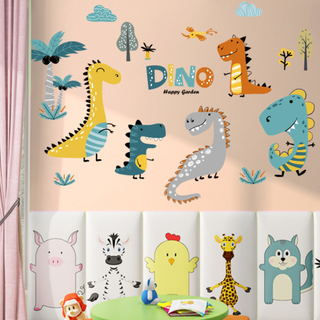 Sticker Autocolant Perete Copii, Lumea Micilor Dinozauri, 80x115 cm, Aida HER® [3]