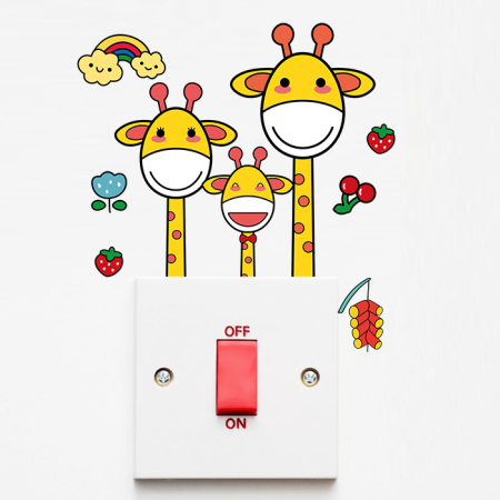 Sticker pentru Intrerupator/Priza, Autocolant Copii, Girafe, 12x12 cm [2]