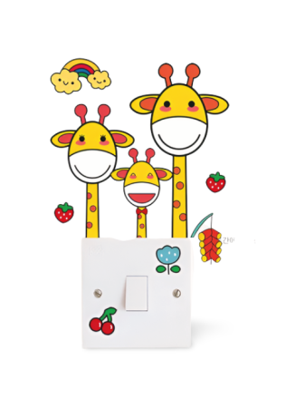 Sticker pentru Intrerupator/Priza, Autocolant Copii, Girafe, 12x12 cm [3]