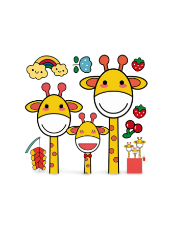 Stickere decorative - Sticker pentru Intrerupator/Priza, Autocolant Copii, Girafe, 12x12 cm