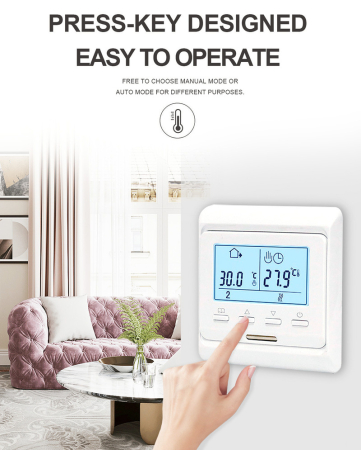 Electrice & Smart Home - Termostat Centrala, Incalzire prin Pardoseala, Programabil pe Zile, Prindere in Doza de Perete, Aida HER®