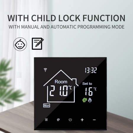Termostat Inteligent Centrala, Smart, WIFI, Control prin Aplicatia Tuya, Wireless, Prindere in Doza de Perete, Control Vocal Google Home, Alexa [1]