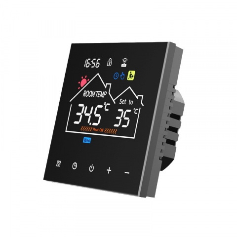 Termostat Inteligent pentru Centrală, Smart WIFI cu Display LCD, Control prin Aplicație Mobilă și Vocal (Alexa, Tuya, SmartLife), Programabil, Prindere în Doza de Perete [2]